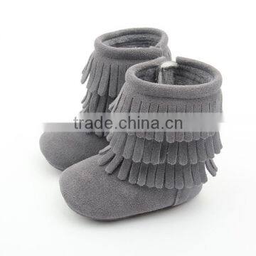 Plain Suede Leather Tassel Boot Indoor/outdoor Slipper Boot photo-4