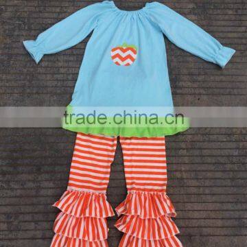 hallowmas boutique outfits top and pants ruffle outfit for kids boutique baby clohtes wholesale