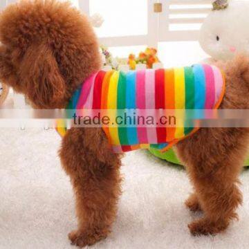Wholesale Rainbow Stripe Pet Shirt Dog Clothes Puppy Cat Apparel Costume Clothing Summer photo-4