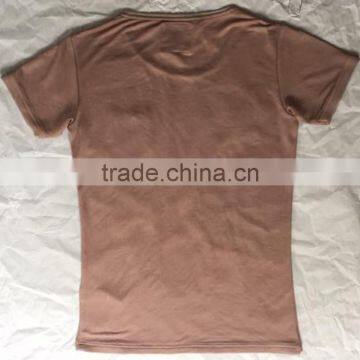 Beige Tailored Fitting Chest Pocketed T-Shirts for Men photo-2
