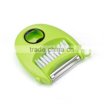 3 In 1 Vegetable Peeler Cutter Potato Peeler Vegetable Fruit Turnip Slicer Cutter Bottle Opener With Cleaning Brush KC1349 photo-2