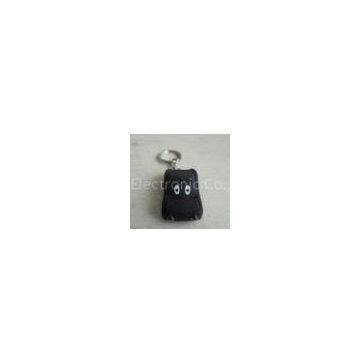 Car Shape Black ABS Solar Powered Led Flashlight Keychain