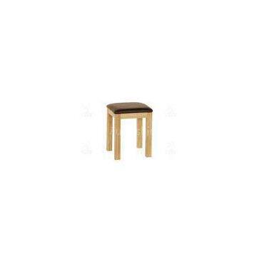 Comfortable Ash Wood Furniture , Flexible Square Upholstered Stool