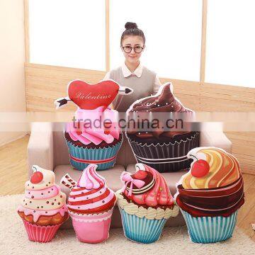 2D/3D cushion stuffed plush ice cream cushion