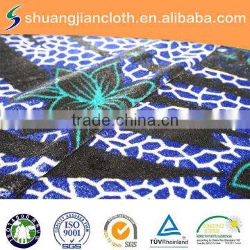 polyester printed spun weft knitted fabric non-inverted velvet