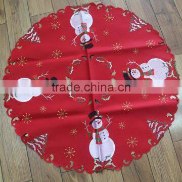 x-mas embroidery snowman table cloth