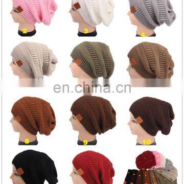 Knit label CC beanie thick Slouchy Long knit Beanie