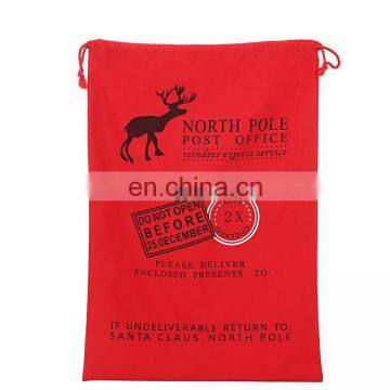 Hight Quality Red Burlap Canvas Christmas Gift Santa Sacks photo-2