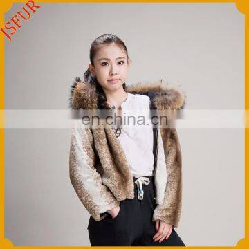 Hot sale nutural custom faux fox fur bomber jacket woman