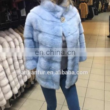 Fashionable Genuine Mink Fur Coat For Elegant Women with factory wholesale price