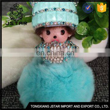 Skillful Manufacture Rabbit Fur Keyring For Girl Fashion Handmade Keyrings