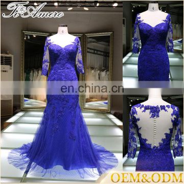 2017 wholesale new fashion most popular plus size custom women's lace applique evening wedding dress for bridal