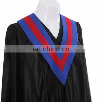 Wholesale 100% polyester Two colors gradutaion V stole