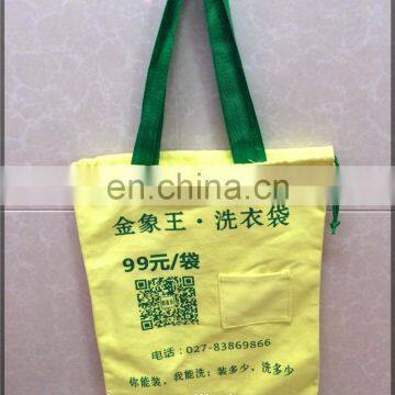 Cheap customized canvas laundry bag with handles