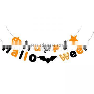 Halloween Home Decoration Bat Spider Pumpkin Design Flag Wall Party Supplies photo-3