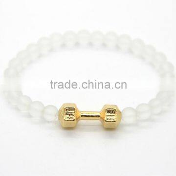 HTB079 Guangzhou natural stone stretch metal jade bead bracelet string