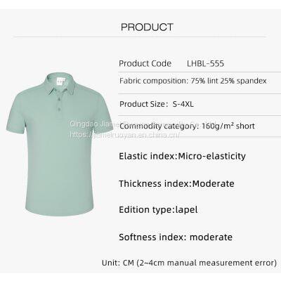 Custom T-Shirt With Front and Back Print Cotton Quick Drying Polo Neck T-shirt photo-3