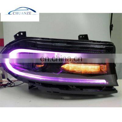 2019 New Dodge charger colorful Head Light for 2015 2016 2017 2018 2019 LED rgb Headlights with the LED Turn Signal