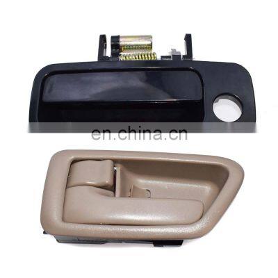 2Pcs Front Left FL Black Outside & Tan Inside Door Handle For Toyota Camry 97-01