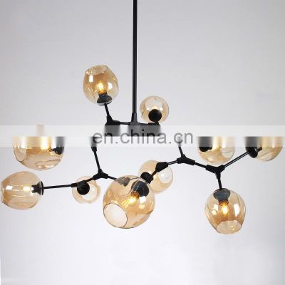 Simple indoor vintage lighting water molecule hanging glass ceiling light