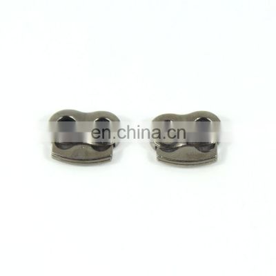 Two holes flat metal alloy mushroom bungee cord end stopper