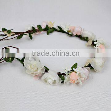 New Design Mori Girl Hiar Artificial Flower Wreath For Wedding photo-6