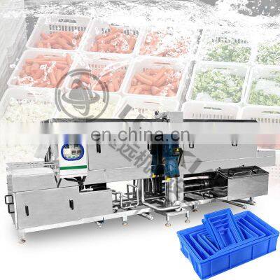 Hot water plastic basket cleaning machine vegetable fruit crate washing machine price