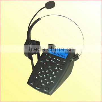 CID displayed headset telephone for call center