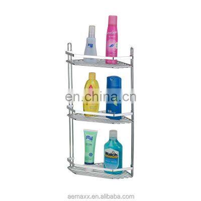 Popular Durable 3 Layers Chrome Metal Bathroom Corner Rack photo-2