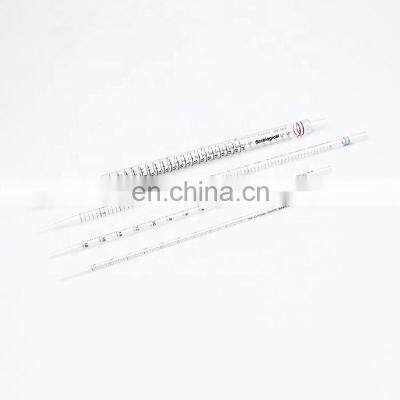 Disposable plastic sterile lab serological pipette