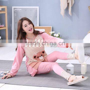 C70937A Two pieces cotton spring pajamas for women