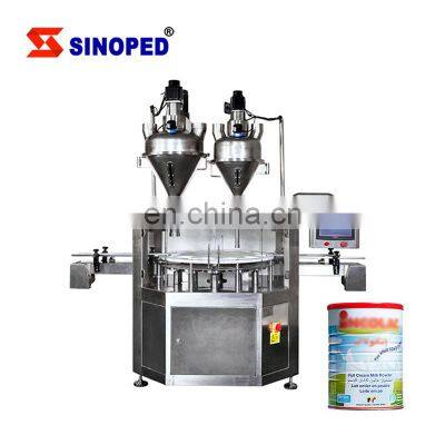 Automatic Jar Can Coffee Milk Protein Spices Bottle Production Line Powder Filling Machine