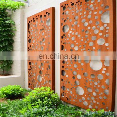 Modern circle/bubble theme corten steel metal screen divider