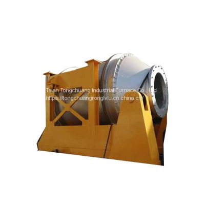 3 tons tilting rotary furnace， simple installation and operation， large crucible furnace