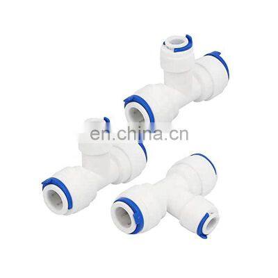 Plastic Fittings RO System Tee Joint Quick pe Pipe Fitting Quick Fitting for RO Water Filter photo-3