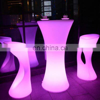 Outdoor PE Plastic Led Lighted Furniture Bar Tables/new Design Wedding Led Table Led Tables and Chairs Furniture Outdoor photo-2