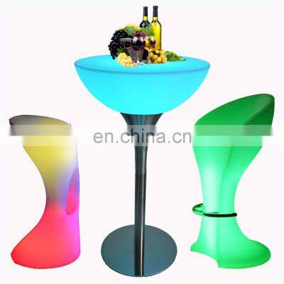 party wireless illuminated led light bar cocktail tables and chairs modern night club furniture led light bar table