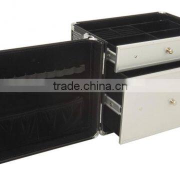 Professional Makeup Cosmetic Train Case Jewelry Organizer,Krystal Black Cosmetic Travel Carry Case photo-4