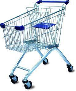 280 L Supermarket Shopping Trolley European Style Metal Supermarket Shopping Carts Trolley Custom Logo Printing photo-5