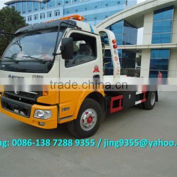 KPT C390 wrecker tow truck 140HP, one drive two flatbed wrecker truck with 5.6m tablet