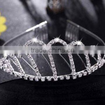 Wedding Bridal Tiara Rhinestone Silver Crystal Crown photo-4