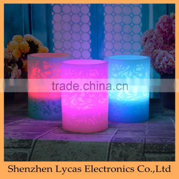 Flameless multi-colored wax candle led artificial candle light