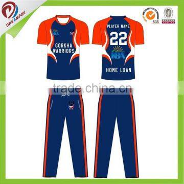 high quality sublimated custom cricket team uniforms design