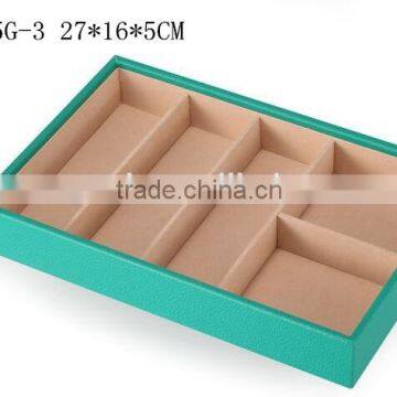W1275G-3 Wholesale Stackable Jewelry Display Tray Leather Jewelry Case