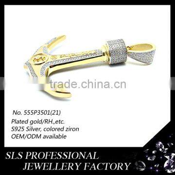 Hot and Fashion Hip-hop Jewelry for Boys Pendants White Gold Plated Silver Fish Design Pendant photo-2