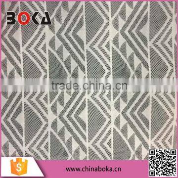 BOKA Off White Geometric Pattern Mesh Lace Fabric