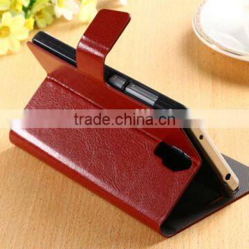 China Factory Provide Crazy Horse Leather Stand Flip Case For xiaomi Mi4