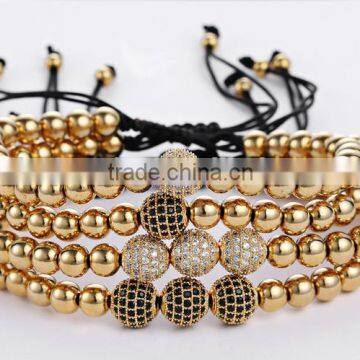 2016 Hot sales stainless steel fashion beads man bracelet with high quality