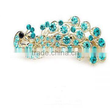 Women's Crystal Peacock Hair Clip Head Wear FQ-2101