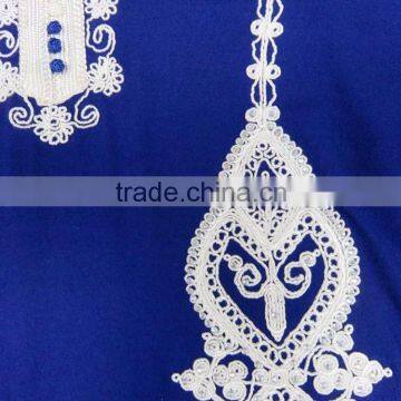 the Newest Short Sleeves Big Area Rope Embroidery Maxi Dress photo-6